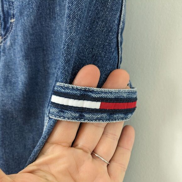 Vintage Y2K Tommy Hilfiger Carpenter Jeans Blue 9 Wide Leg Red Denim Utility - Picture 8 of 15